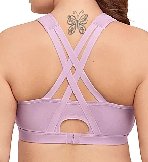 Zip Up Front Close Sports Bra Lavender 34B