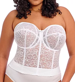 Lace Longline Bra White 34B