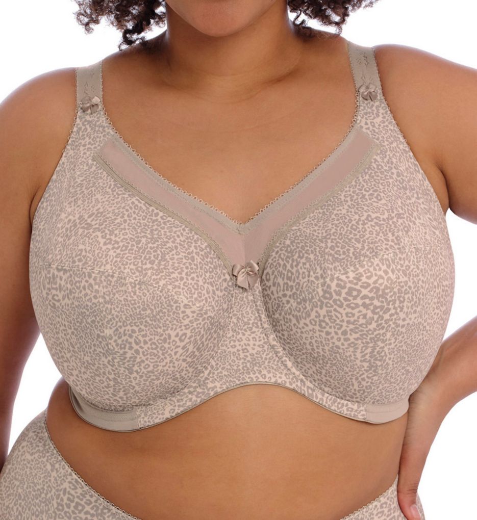 Goddess Kayla Underwired Banded Bra - Taupe Leo - Curvy Bras