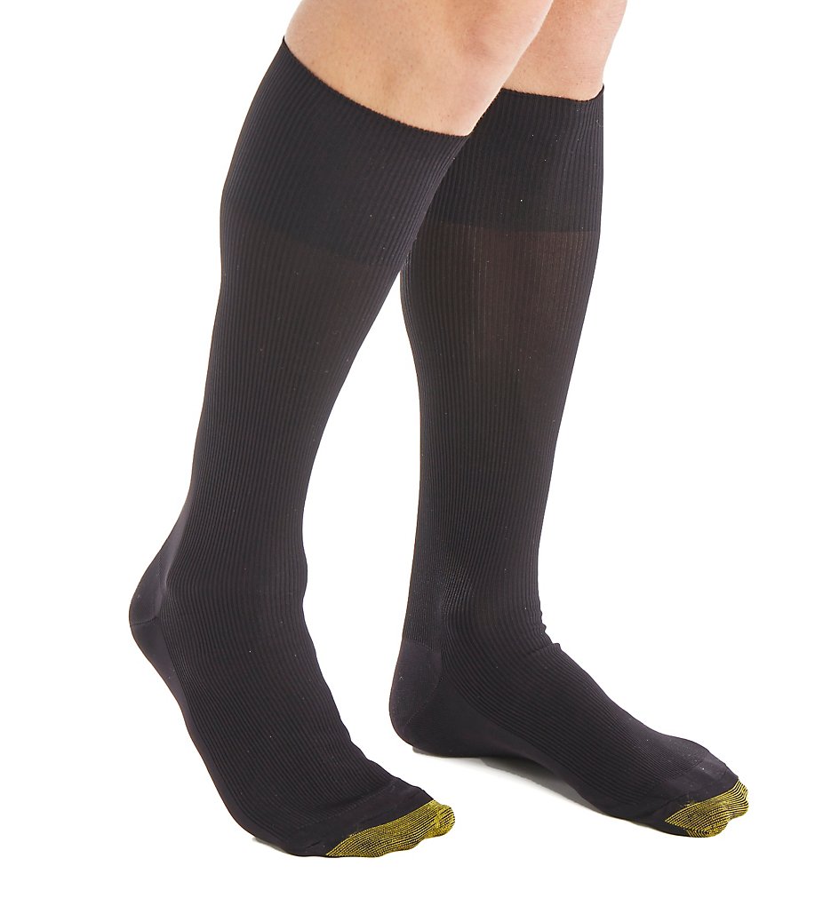 Gold Toe 101H Metropolitan Over The Calf Dress Socks - 3 Pack (Black 10-13)