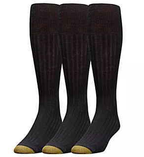 Windsor Wool Over The Calf Dress Socks - 3 Pack Black O/S