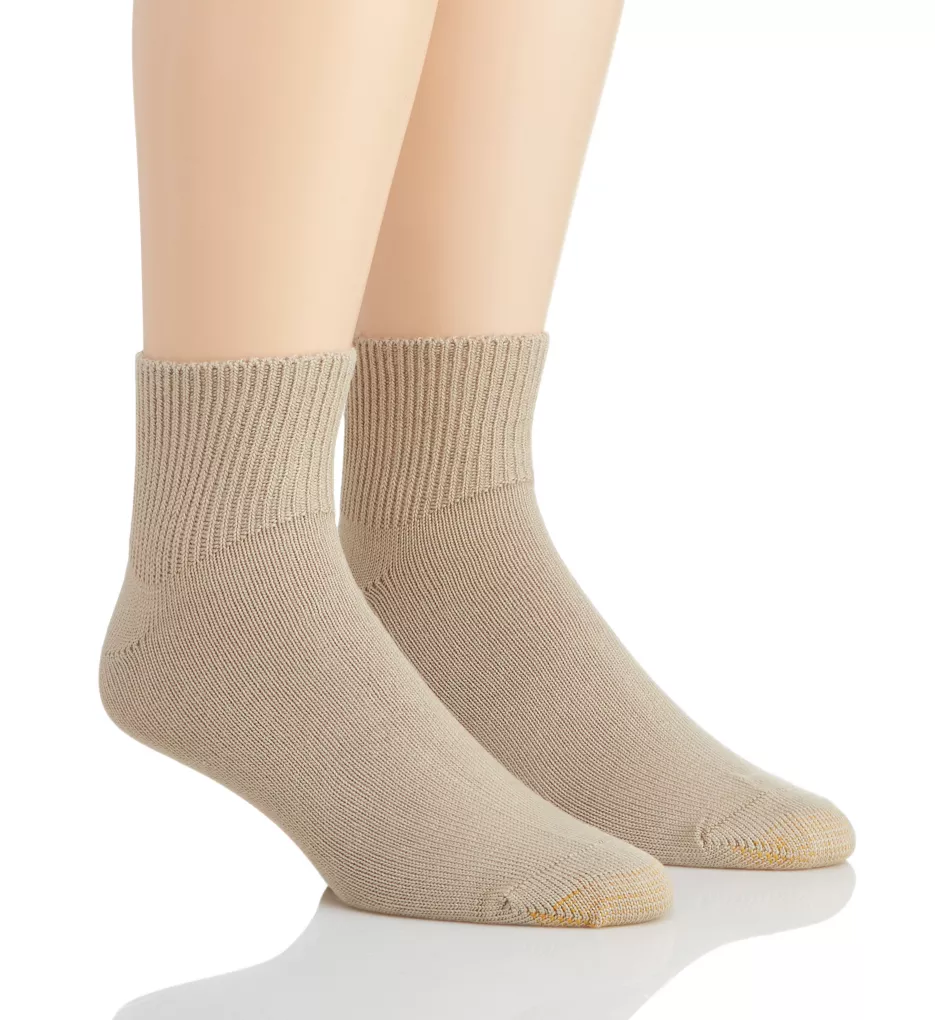 Wellness Non Binding Rayon Quarter Sock - 2 Pack tan1 O/S