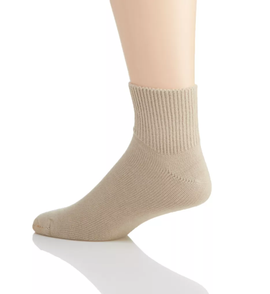 Wellness Non Binding Rayon Quarter Sock - 2 Pack tan1 O/S