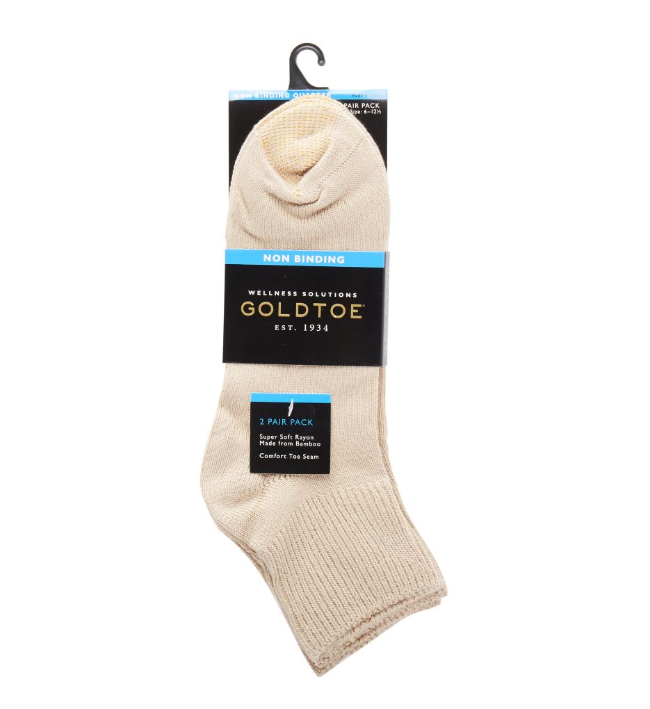 Wellness Non Binding Rayon Quarter Sock - 2 Pack-fs