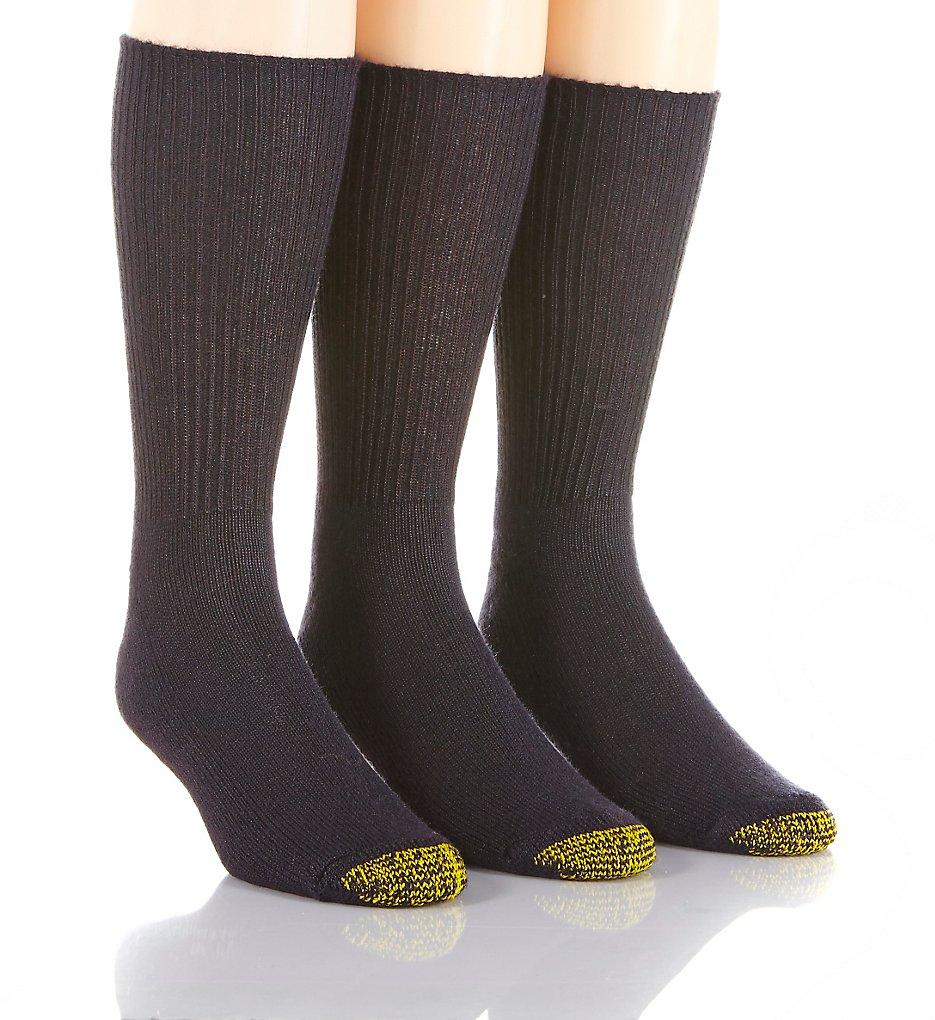 Gold Toe 2057S Fluffies Casual Crew Socks - 3 Pack (Navy 10-13)