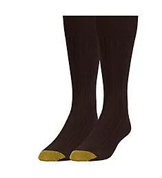 Wellness Comfort Top Nylon Crew Socks - 2 Pack Brown O/S