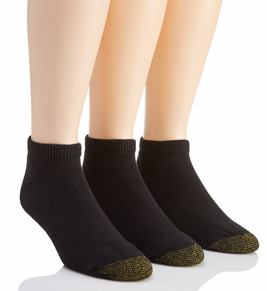 Gold Toe 2185P Ultra Tec No Show Socks - 3 Pack (Black 10-13)