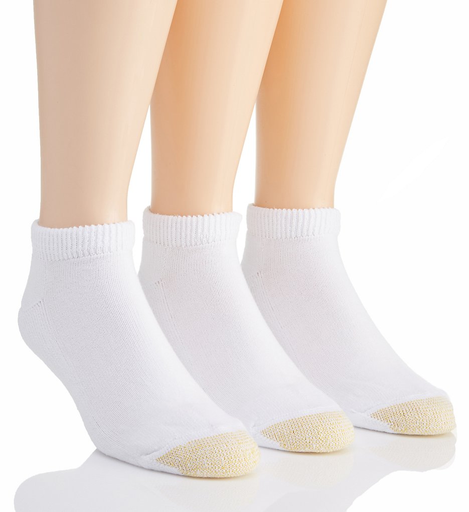 Gold Toe 2185P Ultra Tec No Show Socks - 3 Pack (White 10-13)