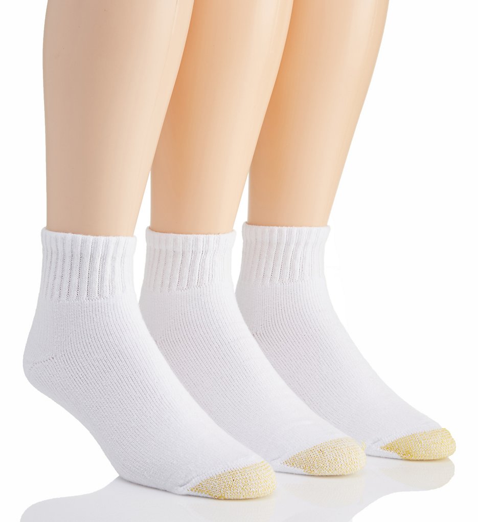 Gold Toe 2186P Ultra Tec Quarter Socks - 3 Pack (White)