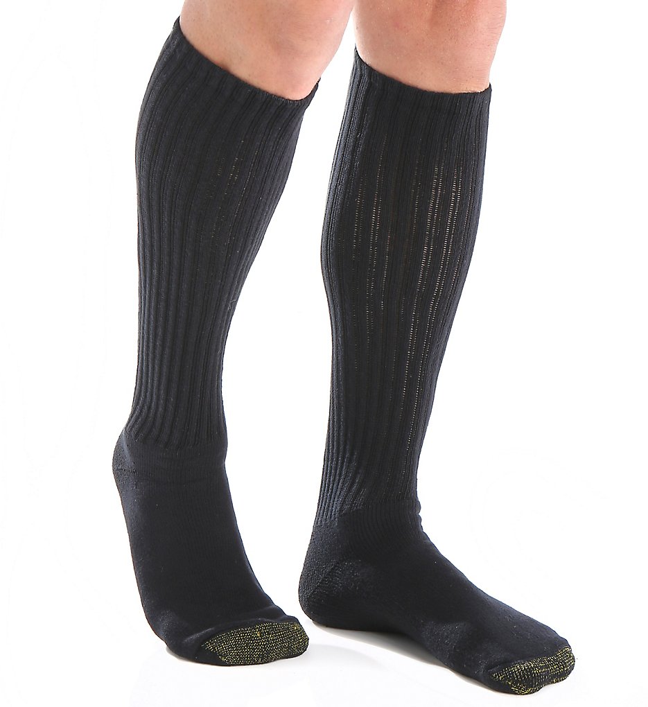 Gold Toe 2187H Ultra Tec Over The Calf Athletic Socks - 3 Pack (Black)