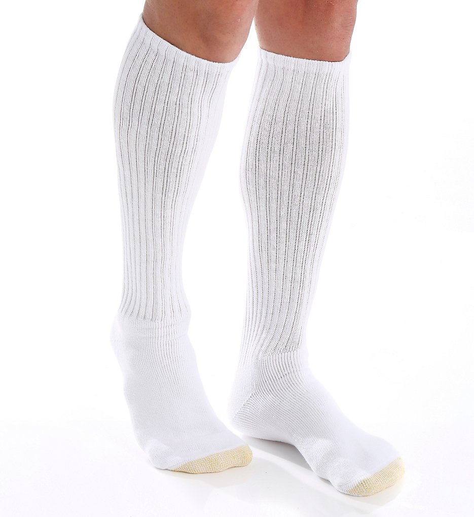 Gold Toe 2187H Ultra Tec Over The Calf Athletic Socks - 3 Pack (White)