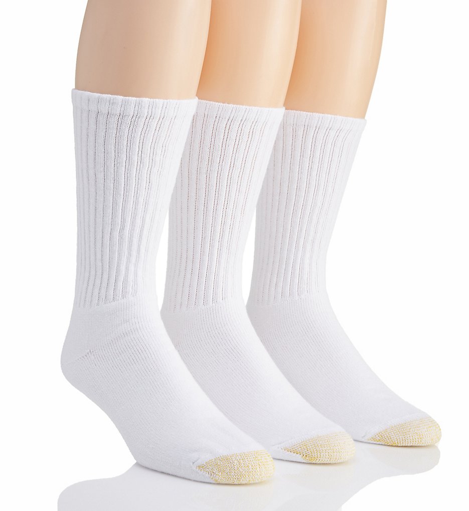 Gold Toe 2187S Ultra Tec Crew Socks - 3 Pack (White)