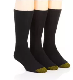 Moisture Control Uptown Crew Socks - 3 Pack BLK O/S