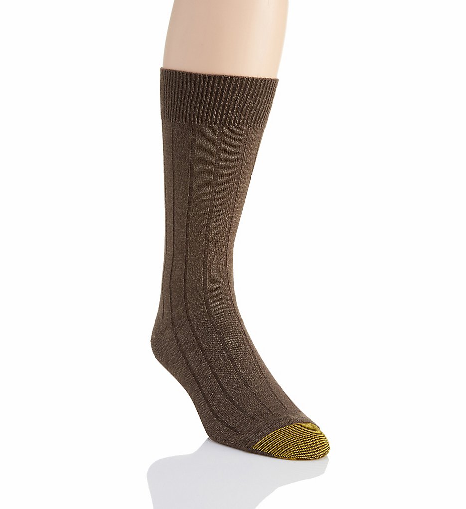 Gold Toe 2735S Ultra Soft Rib Crew Sock (Brown 10-13)