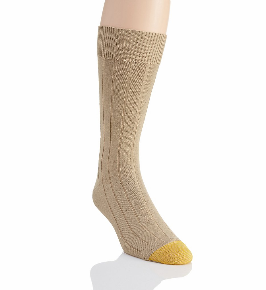 Gold Toe 2735S Ultra Soft Rib Crew Sock (Khaki 10-13)