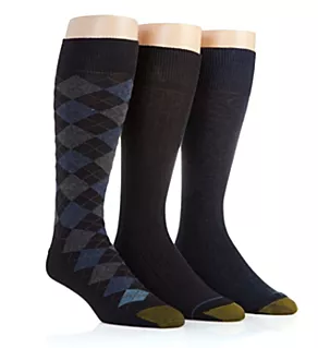 Classic Argyle Crew Socks - 3 Pack Navy/Dark Indigo/Navy O/S