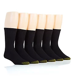 Sport Stripe Short Crew Socks - 6 Pack Black O/S