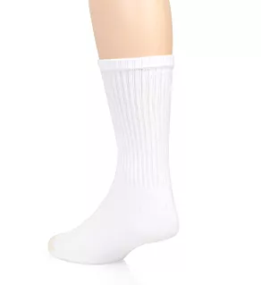 Sport Stripe Short Crew Socks - 6 Pack WHT O/S