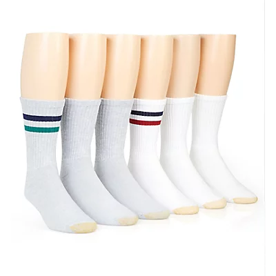 Sport Stripe Short Crew Socks - 6 Pack