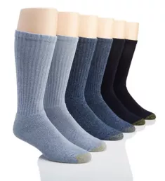 Moisture Control Harrington Crew Sock - 6 Pack AsortA O/S