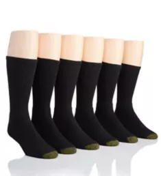 Moisture Control Harrington Crew Sock - 6 Pack BLK O/S