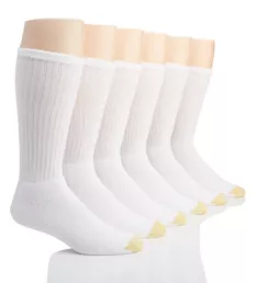 Moisture Control Harrington Crew Sock - 6 Pack WHT XL