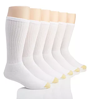 Moisture Control Harrington Crew Sock - 6 Pack WHT XL