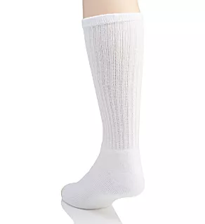 Moisture Control Harrington Crew Sock - 6 Pack White XL