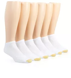 Cushioned Tech No Show Socks - 6 Pack WHT O/S