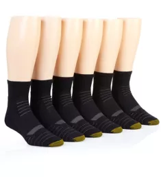 Cushioned Tech Quarter Socks - 6 Pack BLK O/S