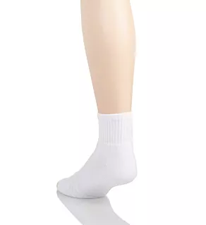 Cushioned Tech Quarter Socks - 6 Pack WHT O/S