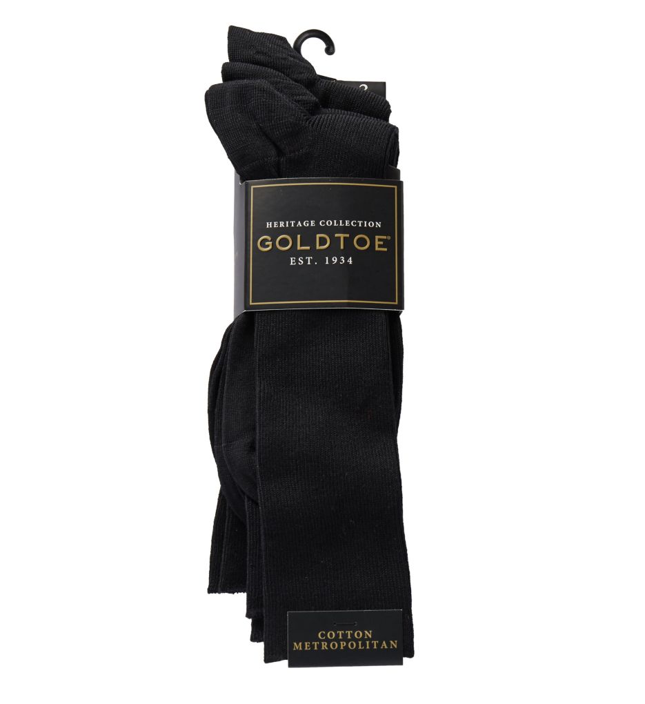 Gold Toe Metropolitan Cotton Crew Dress Socks - 3 Pack navy O/S  - Image 1