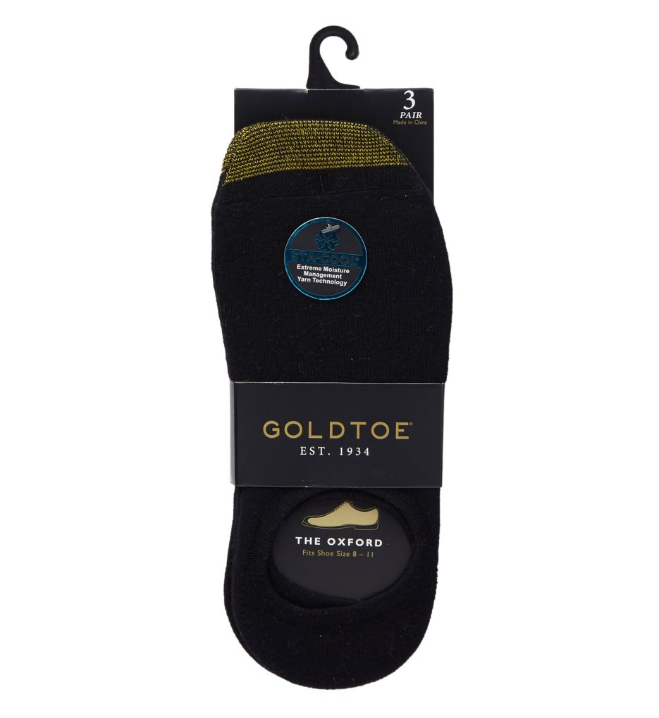 Sta-Cool Solid No Show Socks - 3 Pack-fs