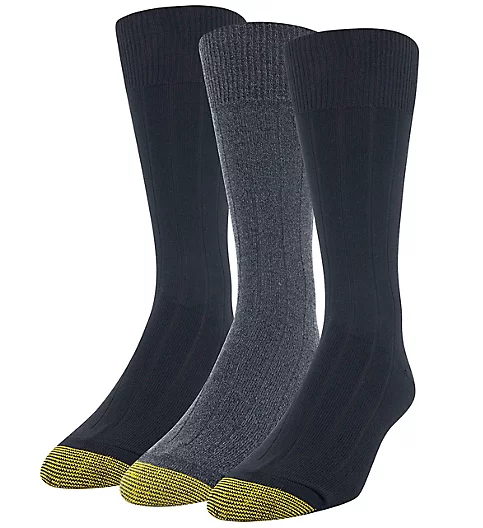 Gold Toe Premium Comfort Nantucket Crew Socks - 3 Pack 3628S