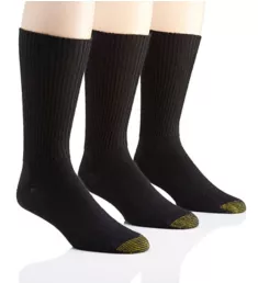 Fluffies 1x1 Rib Crew Socks - 3 Pack Black O/S