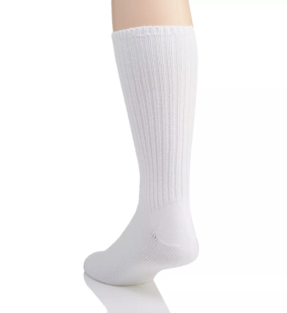 Fluffies 2x1 Rib Crew Sock White O/S