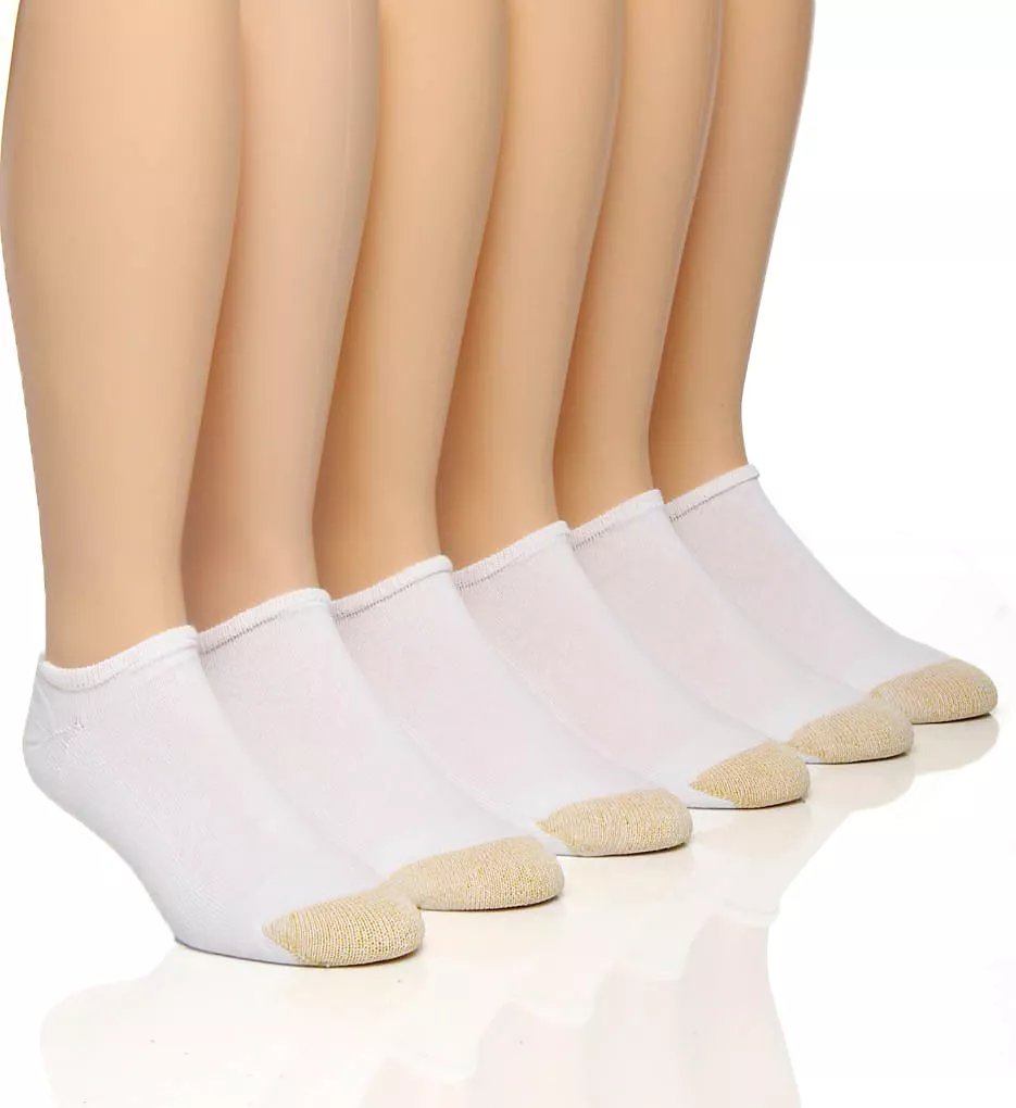 Cotton No Show Socks - 6 Pack WHT O/S