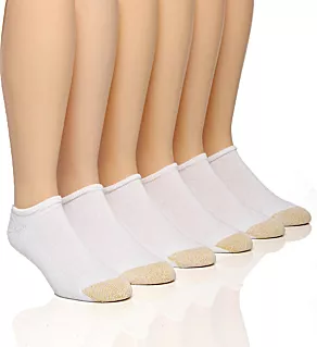Cotton No Show Socks - 6 Pack WHT O/S