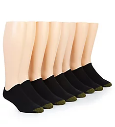 Cushioned Cotton No Show Socks - 8 Pack BLK O/S