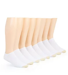 Cushioned Cotton No Show Socks - 8 Pack WHT O/S