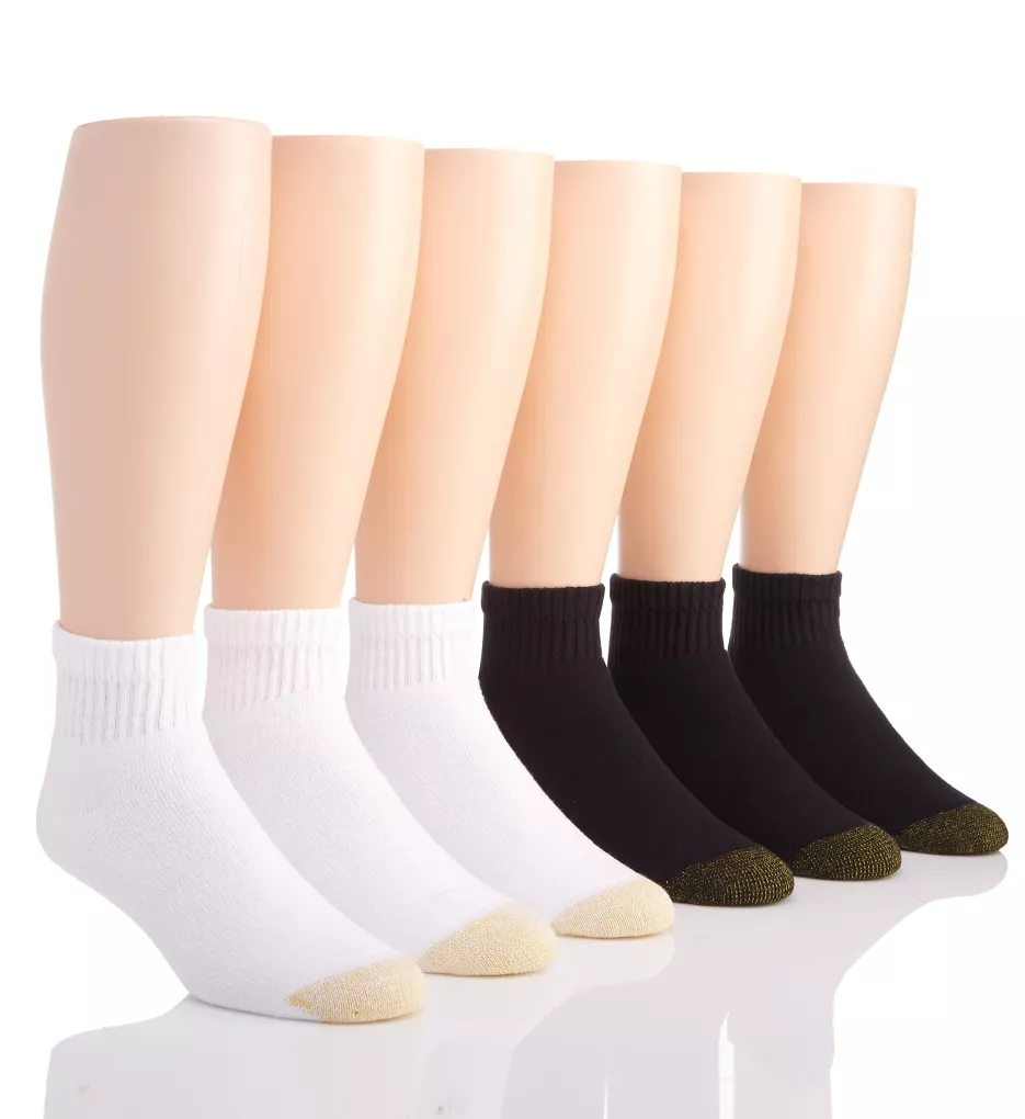 Cushioned Cotton Quarter Socks - 6 Pack BWAss O/S