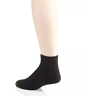 Cushioned Cotton Quarter Socks - 6 Pack Black O/S