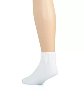 Cushioned Cotton Quarter Socks - 6 Pack White O/S