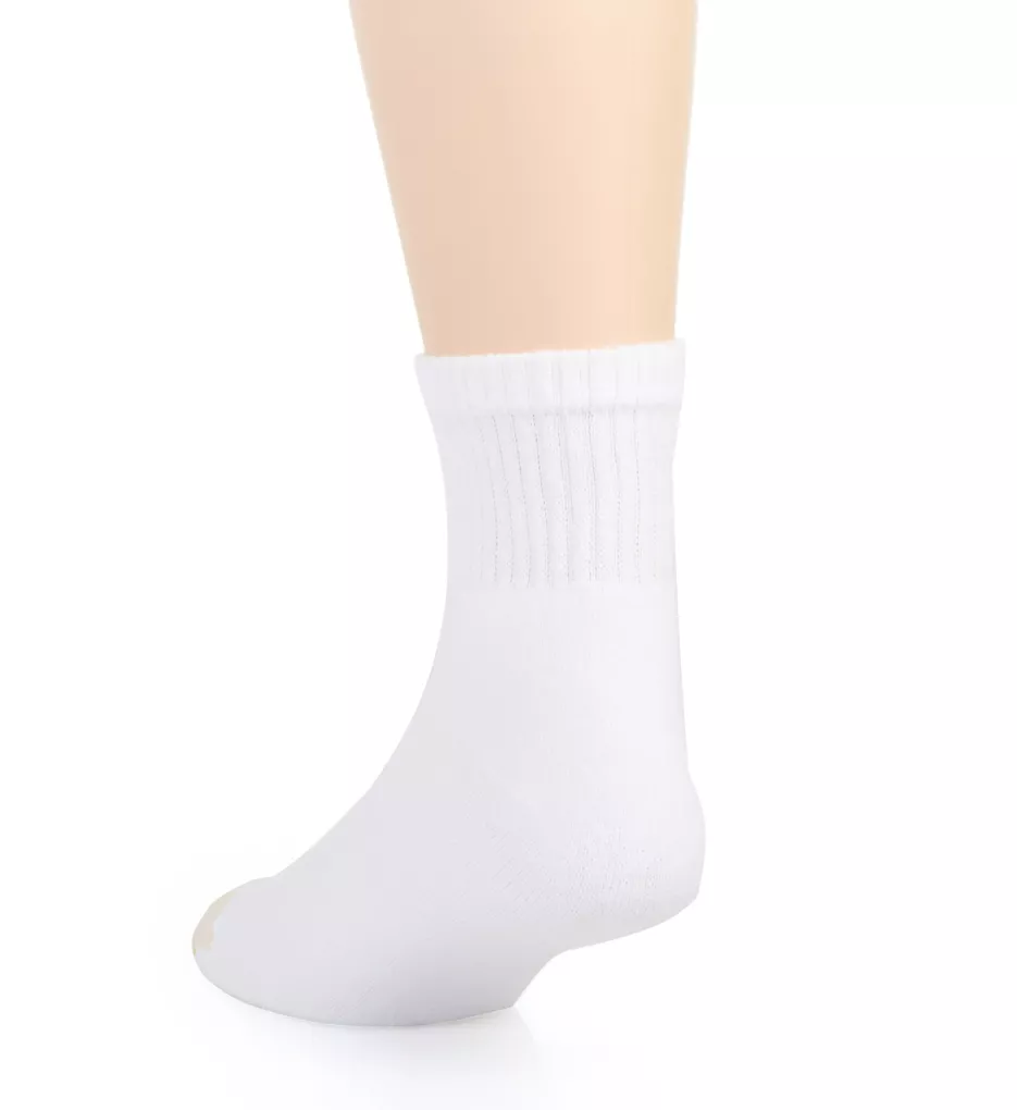 Cushioned Cotton Quarter Socks - 8 Pack WHT XL
