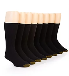 Cushioned Cotton Crew Socks - 8 Pack Black O/S