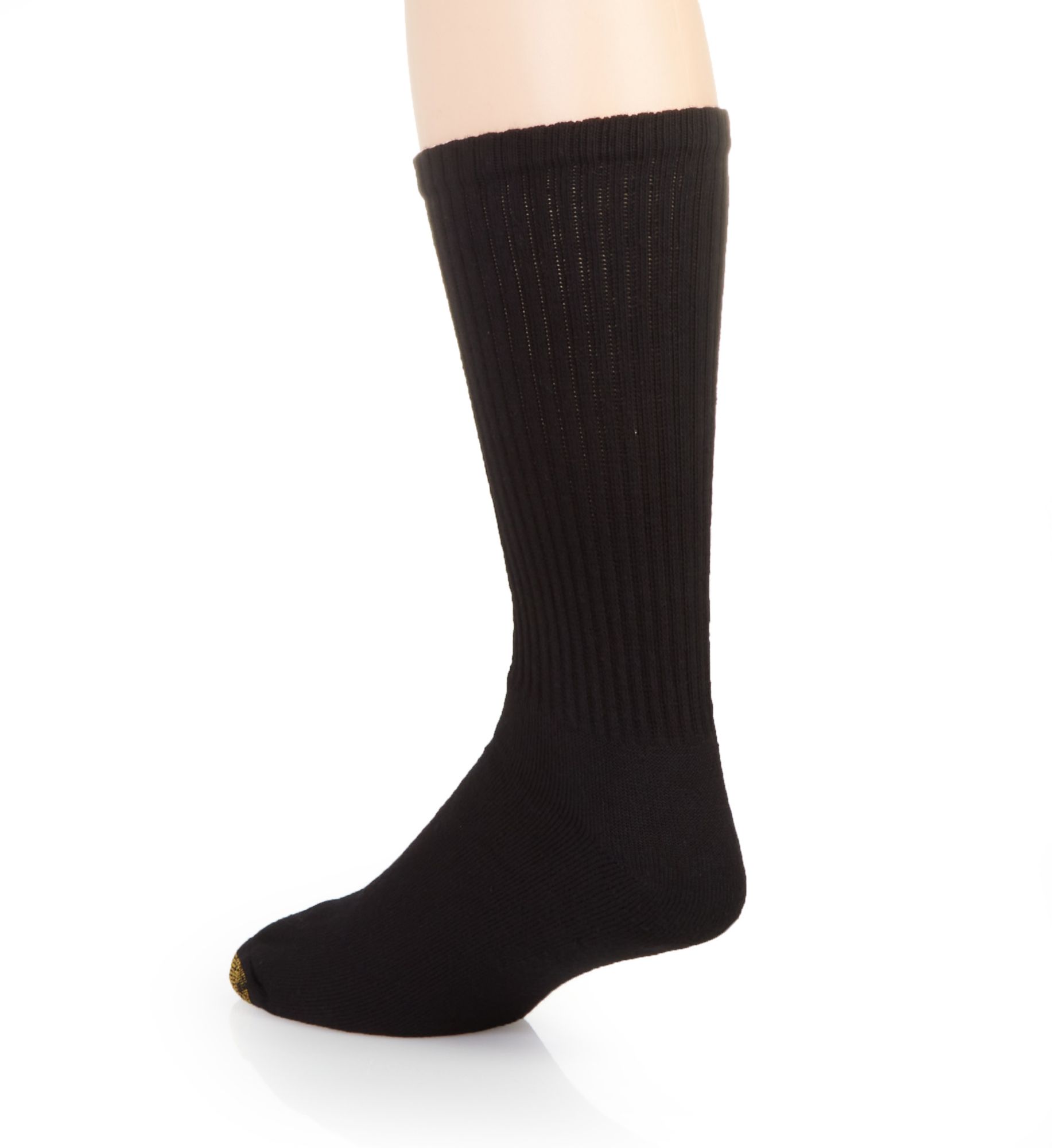 Gold Toe Cushioned Cotton Crew Socks - 8 Pack Black O/S  - Image 2