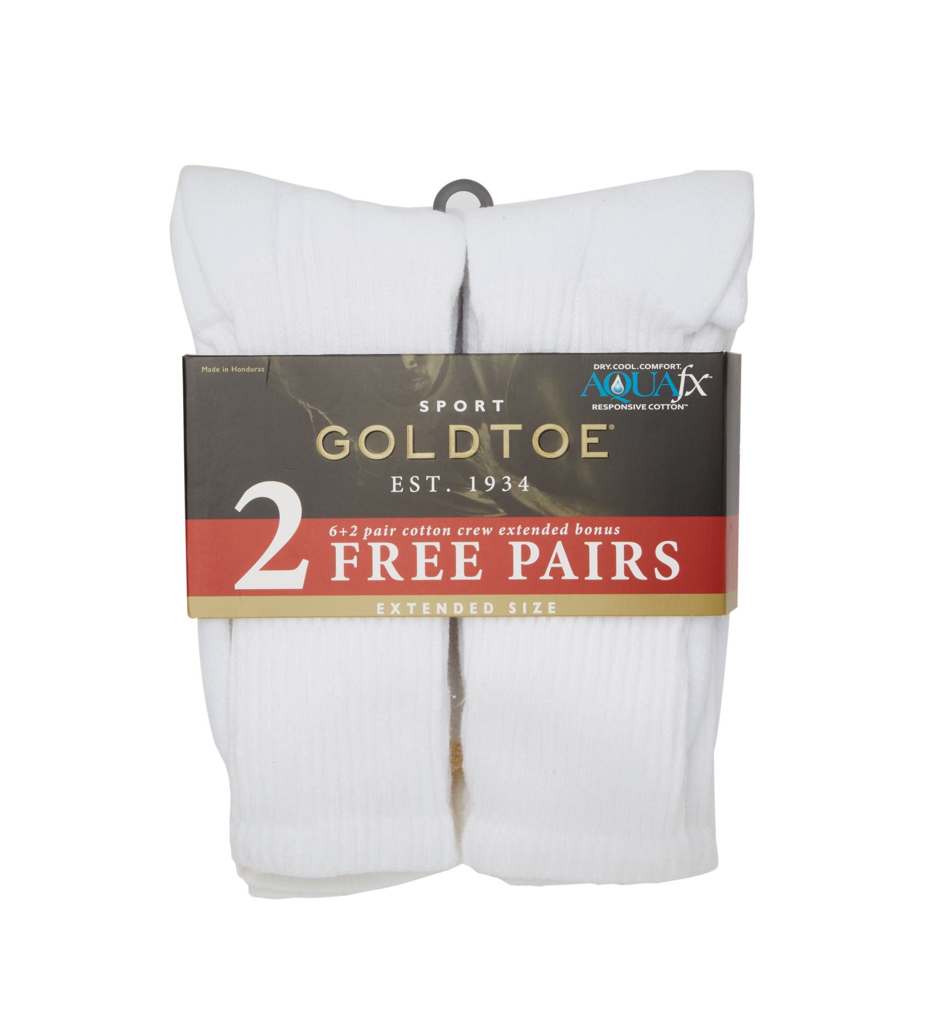 Gold Toe Cushioned Cotton Crew Socks - 8 Pack White O/S  - Image 1