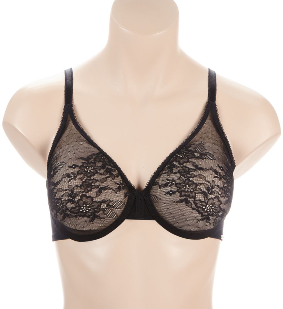 Gossard Glossies Lace Sheer Bra Black 36E  - Image 1