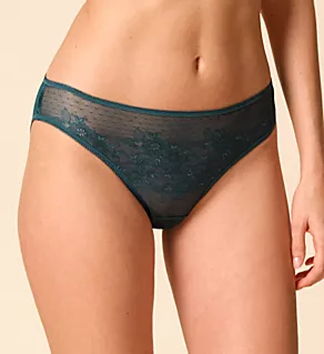 Glossies Lace Sheer Brief Panty Dark Green XL