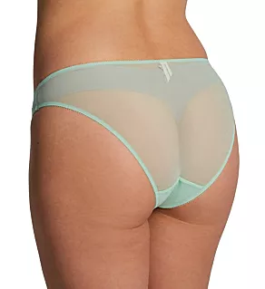Glossies Lace Sheer Brief Panty Brooke Green XS